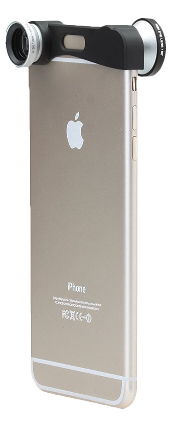 Объектив 3 в 1 Silver для iPhone 6 Plus (Fisheye + Macro + Wide)